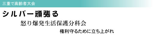 三重で高齢者大会 シルバー頑張る 怒り爆発生活保護分科会 権利守るために立ち上がれ