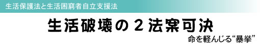 生活破壊の2法案可決 生活保護法と生活困窮者自立支援法 命を軽んじる“暴挙”