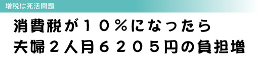 増税は死活問題 消費税が10%になったら夫婦2人月6205円の負担増