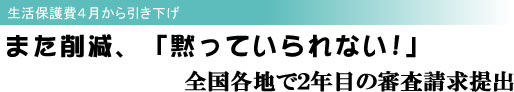 生活保護費4月から引き下げ また削減、「黙っていられない!」 全国各地で2年目の審査請求提出