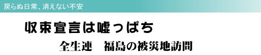 戻らぬ日常、消えない不安 収束宣言は嘘っぱち 全生連 福島の被災地訪問