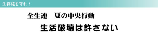 生存権を守れ! 全生連 夏の中央行動 生活破壊は許さない